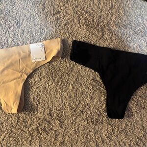 NWT Seamless Black and Nude Thongs